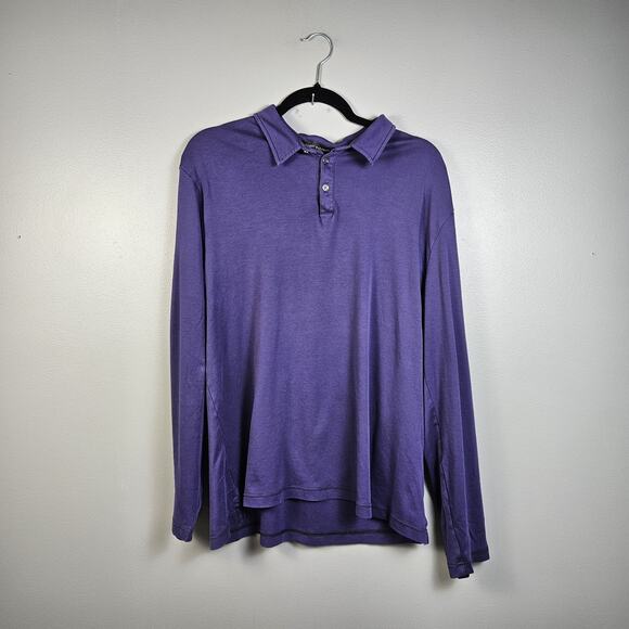 Robert Barakett Other - Robert Barakett Long Sleeve Polo Shirt 100% Pima Cotton Purple XL‎ Quiet Luxury